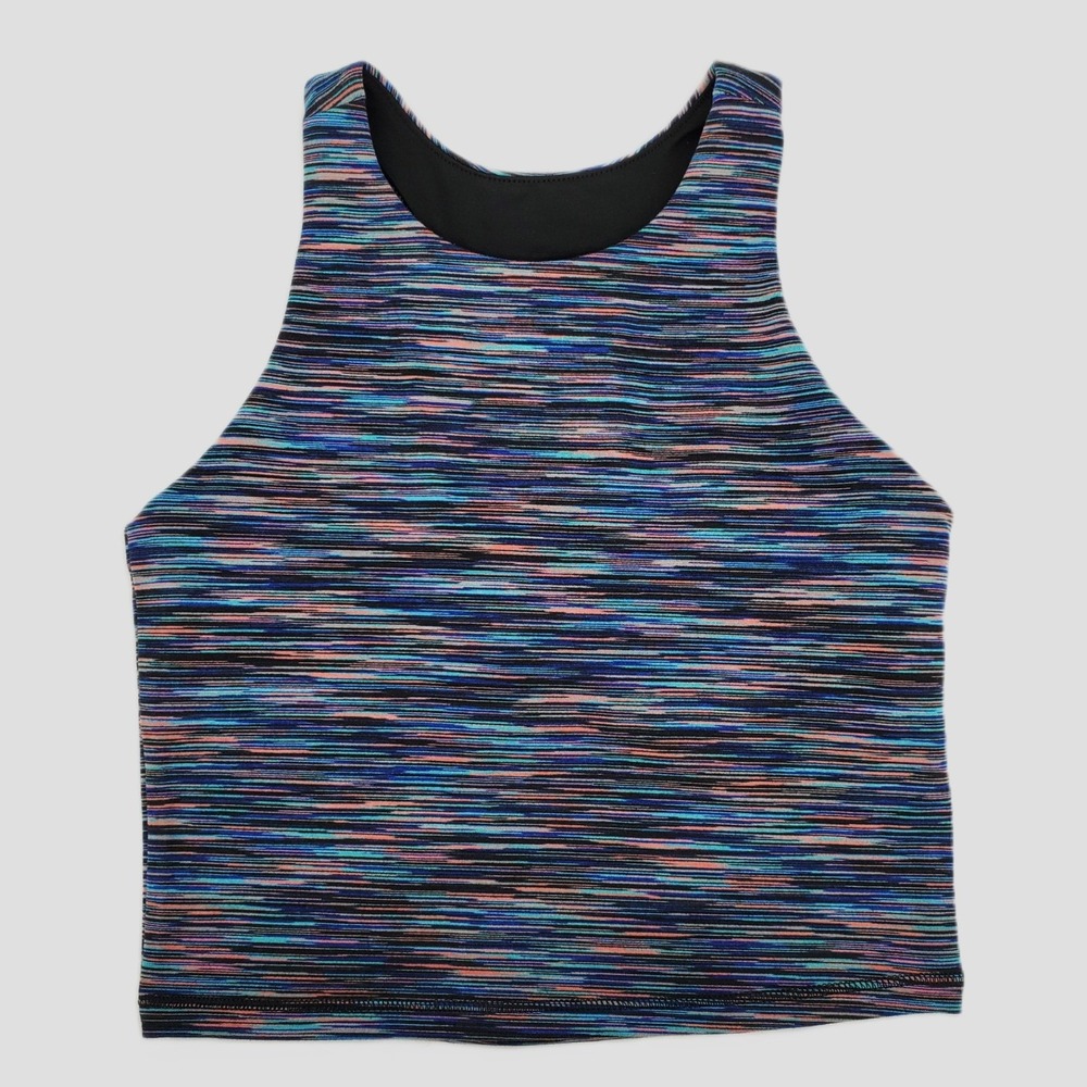 DSG Girls Momentum Shelf Bra Tank Top Black Spacedye Moisture Wicking Size Small